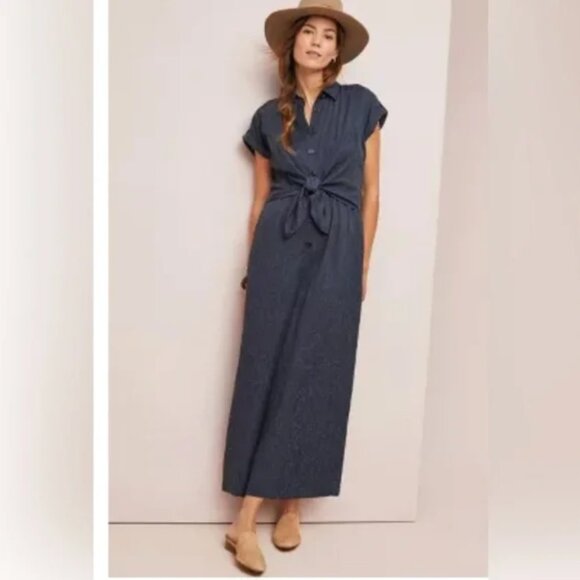 Anthropologie Pants - Anthropologie Ett:twa Navy Blue Tie-Front Wide Leg Jumpsuit Size 4
